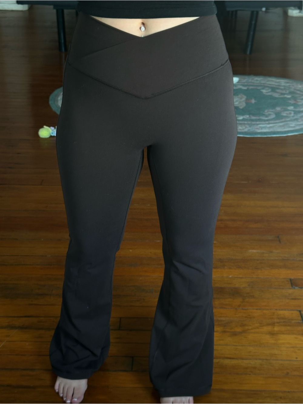 Yogalicious Brown V-Waist Flare Pants
